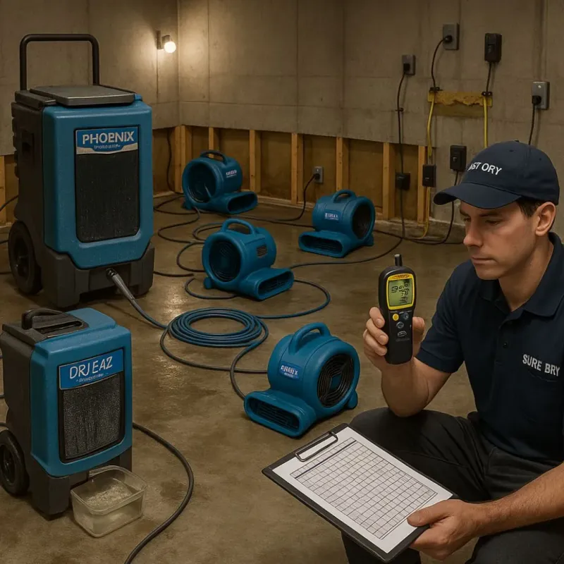 Structural Drying and Dehumidification process in Wolverine Lake, MI